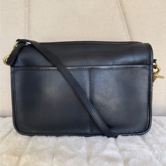 VINTAGE COACH Black Leather Companion Shoulder / Crossbody Bag Made In USA - Picture 5 of 16